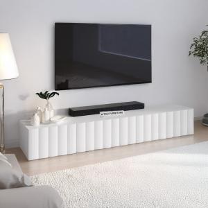 Johansen TV Stand Unit, Floating TV Stand Entertainment Media with 4 Drawers in White