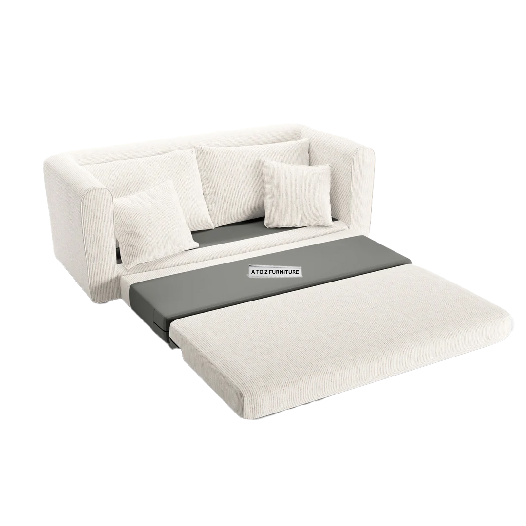 Lido 2-Seater Sofa Cum Bed in White in White