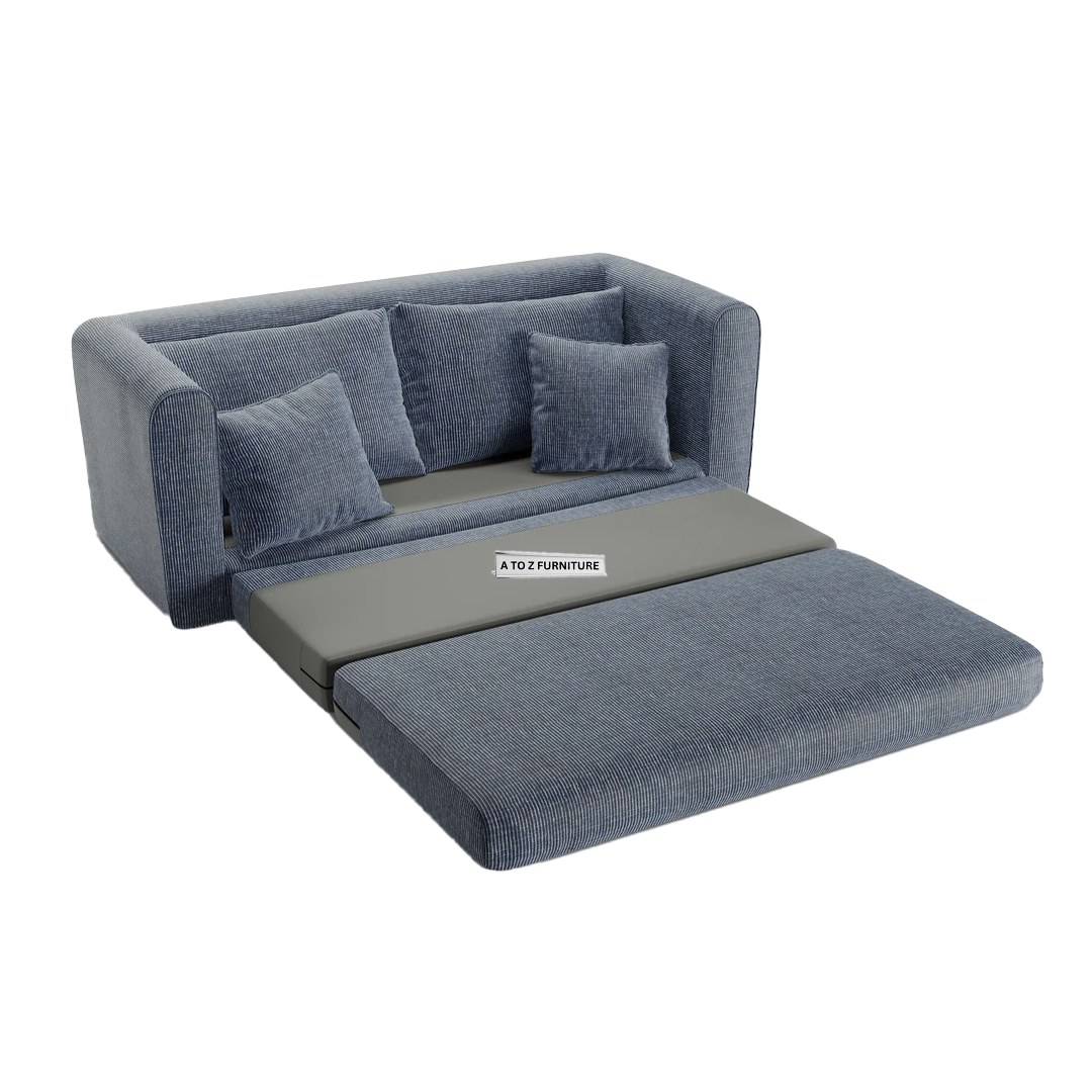 Lido 2-Seater Sofa Cum Bed in Denim Blue in Denim Blue