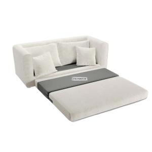 Lido 2-Seater Sofa Cum Bed in Beige Boucle