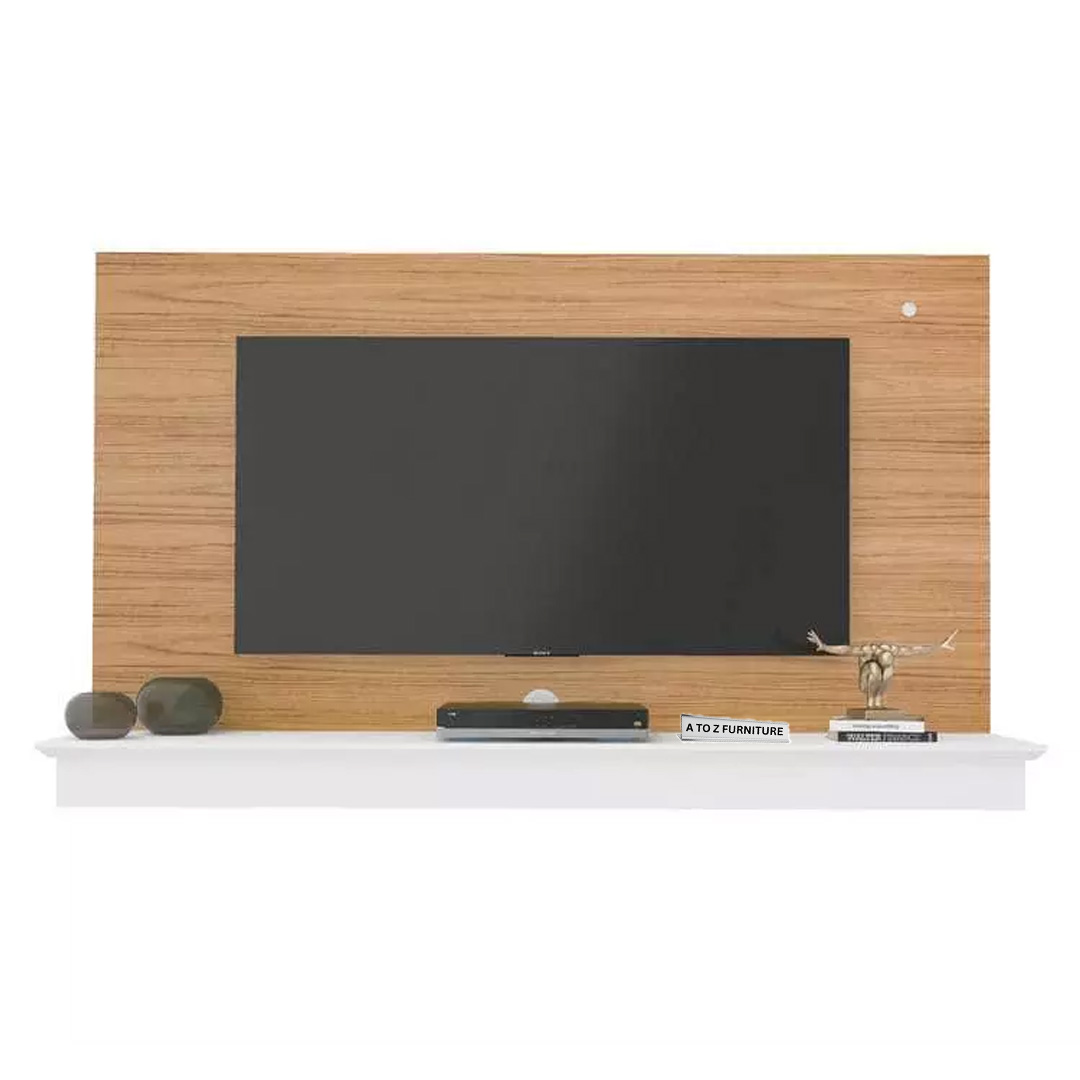Astra Wall Mount TV Panel Unit in Oak in Oak and White