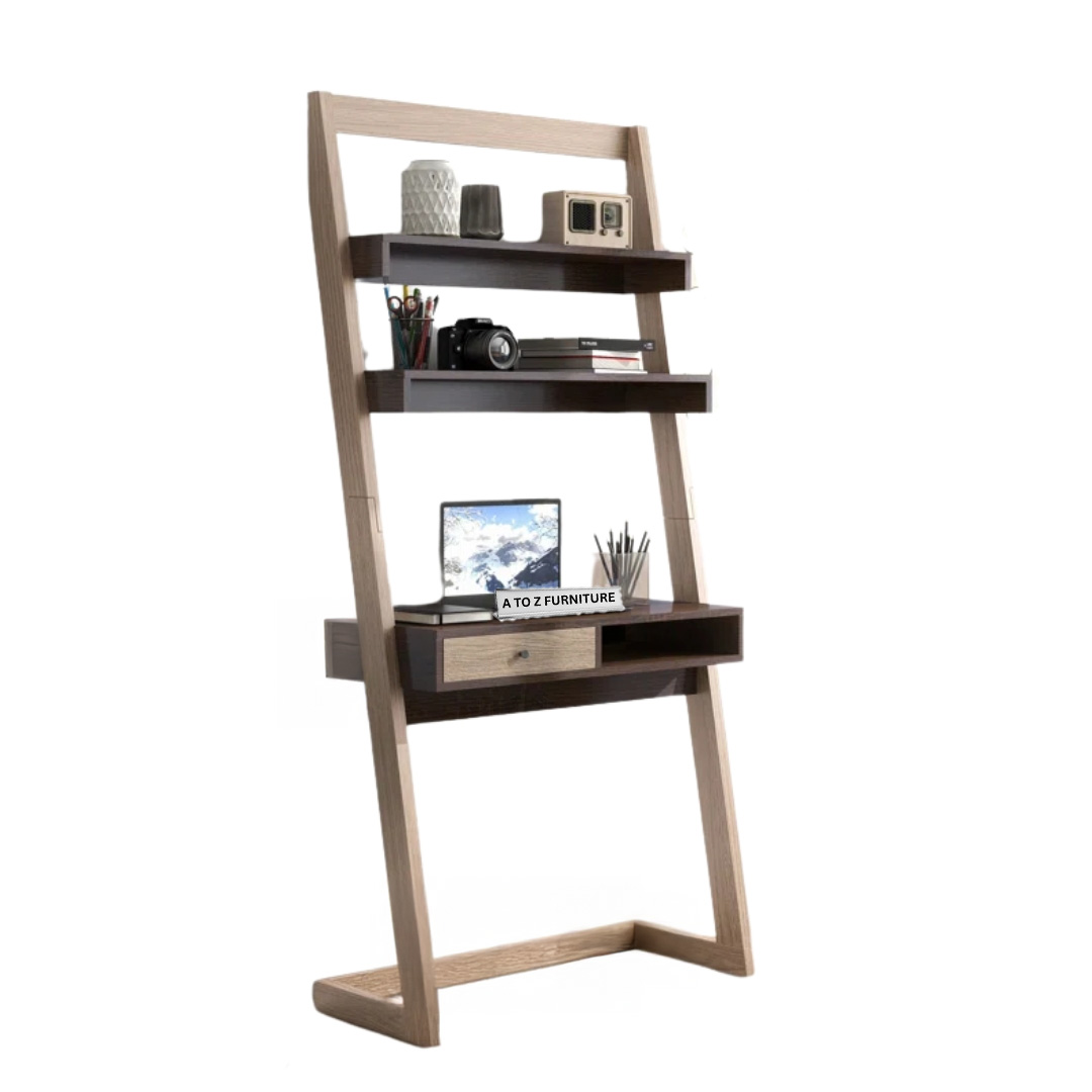 Haven Ladder Desk in Walnut and Oak in Walnut & Oak