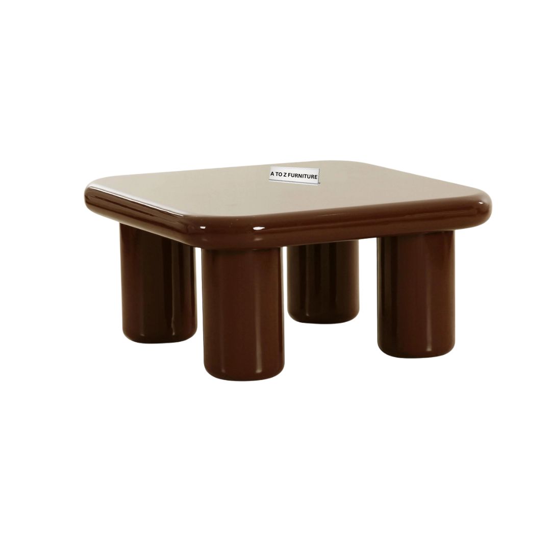 Avolare Sculpted Column Coffee Table in Brown in Brown