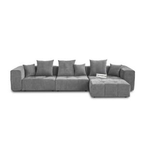 Cloud line Grand Comfort L-Shaped Sectional Sofa in Grey