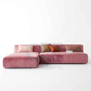 Aira Modern L-Shaped Sectionals Sofa in Pink