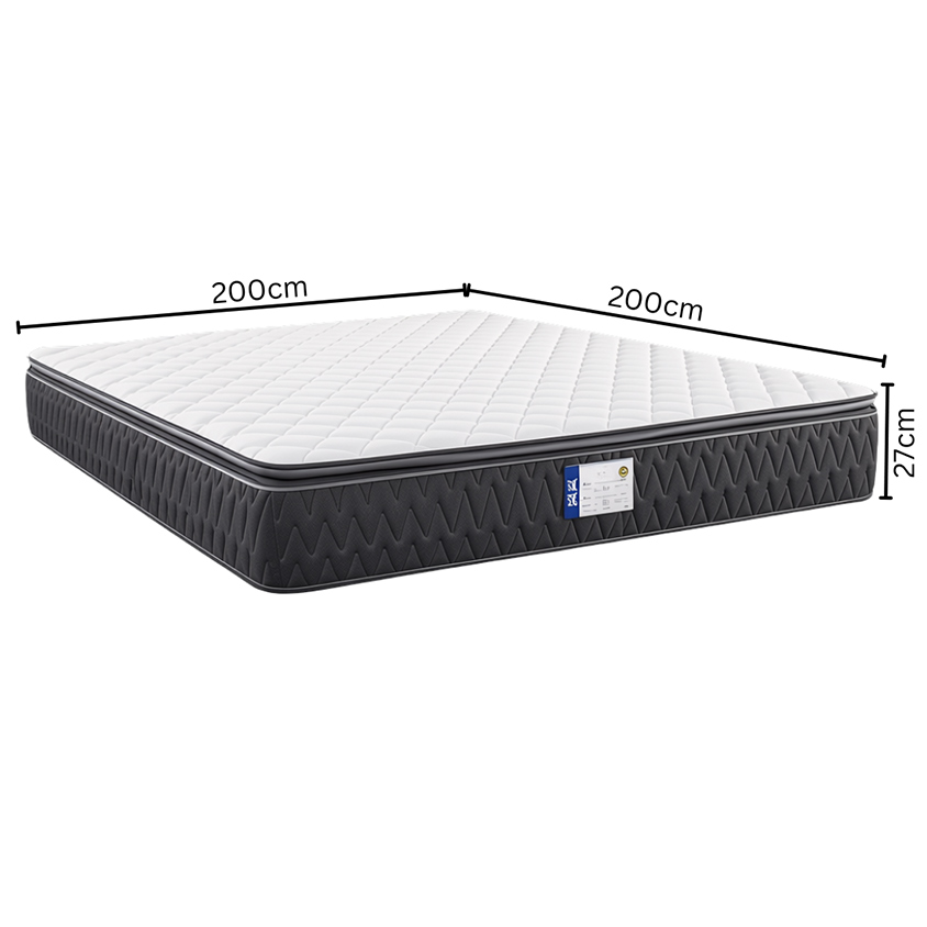 Mercury Bonnell Spring Mattress with Pillow Top  Super King Size 200 × 200 × 27 cm in White