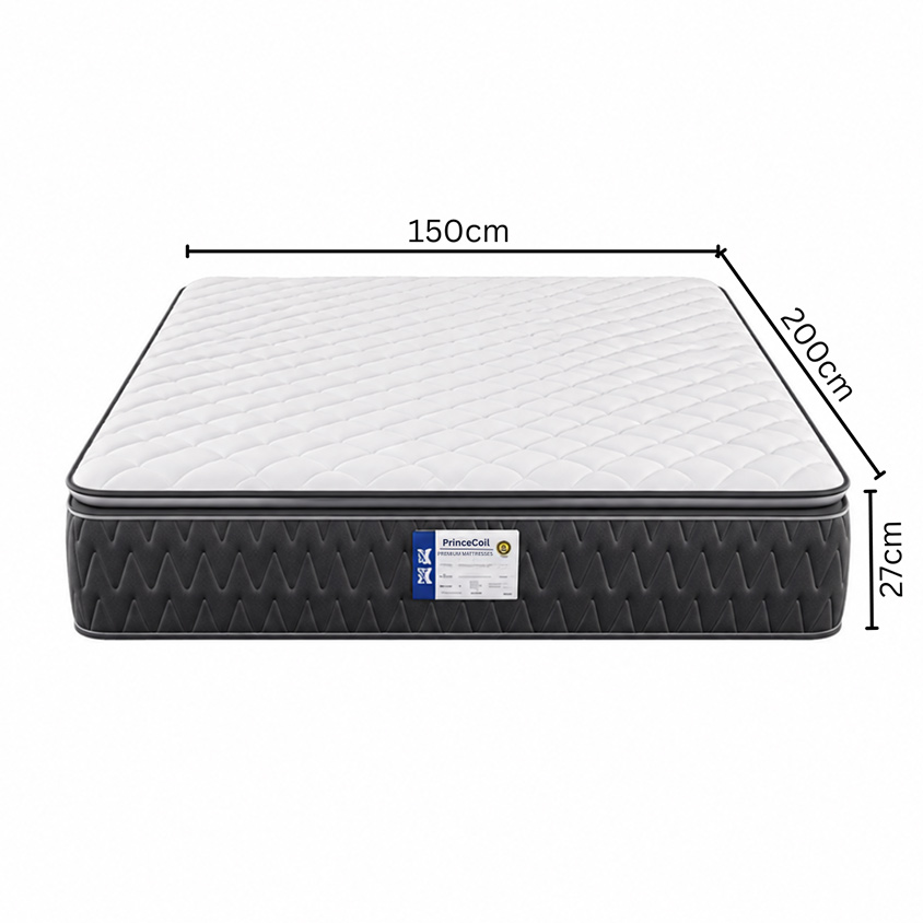 Mercury Bonnell Spring Mattress with Pillow Top queen Size 150 × 200 × 27 cm in White
