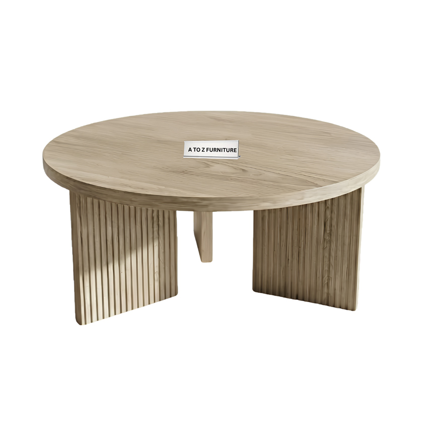 Caspian Round Coffee Table in Light Oak in Oak