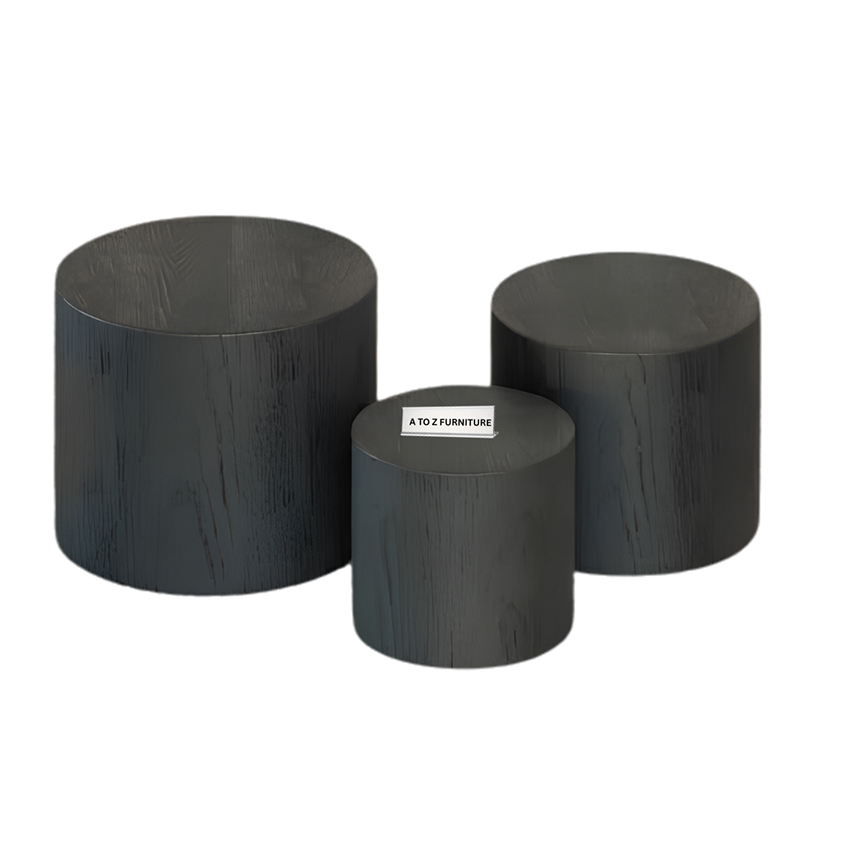 Axis Trio Coffee Table Sets in Black in Black