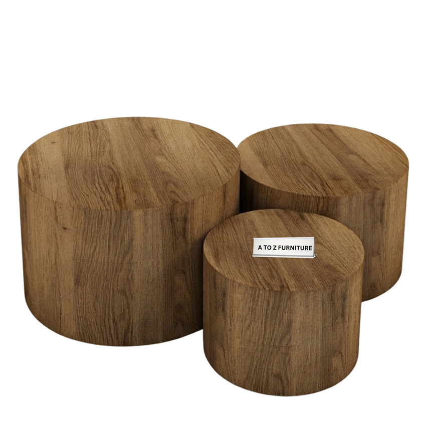 Axis Trio Coffee Table Set in Brown in Brown