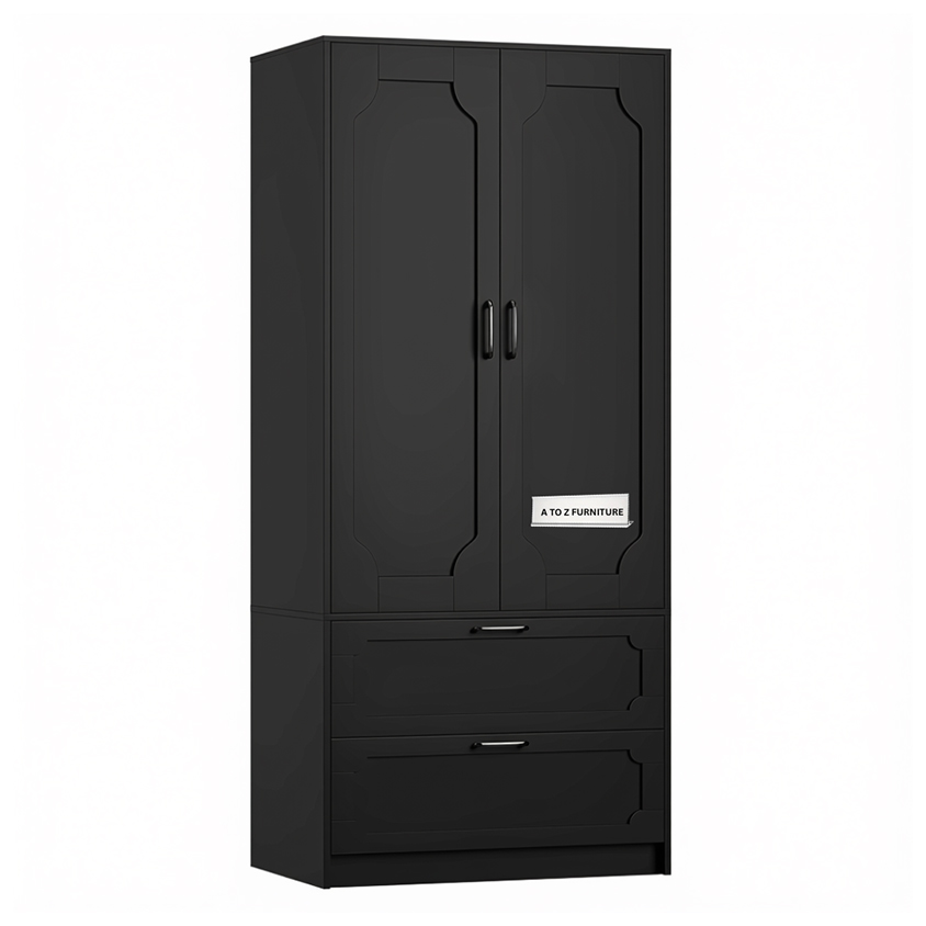 Vista Storage Wardrobe in Black in Black