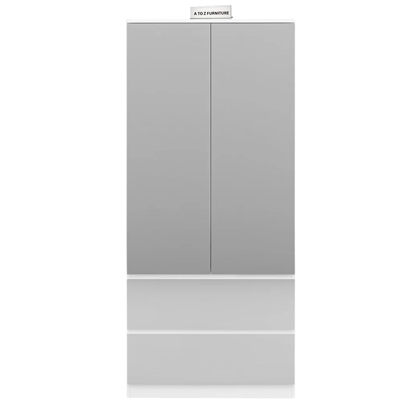 SpaceMax Modern Mirrored Wardrobe in White