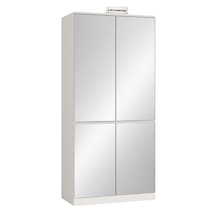 Arven Mirrored Wardrobe in White