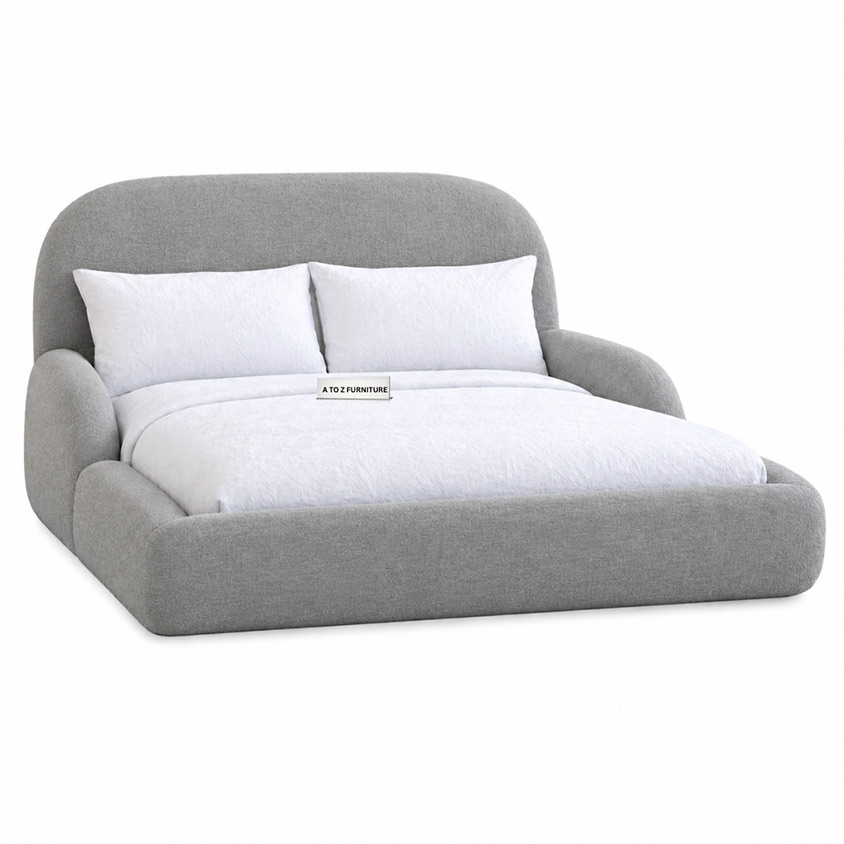 Sora Upholstered Kids Bed in Grey in Grey