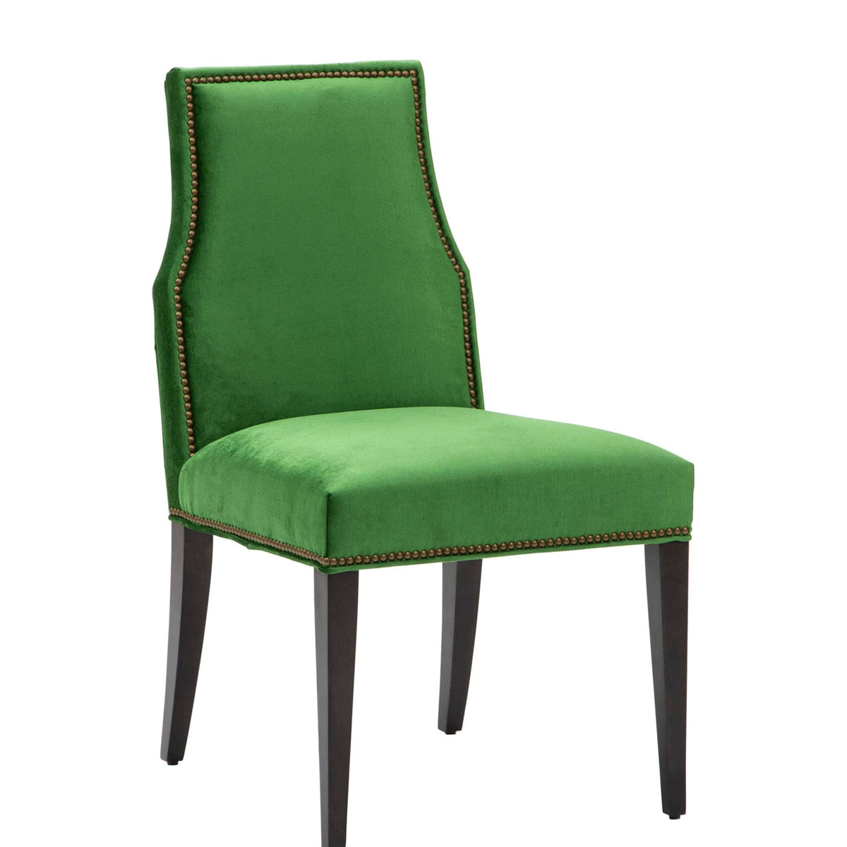 Oliver Side Chair, Brussels Watercress Dining Chairs in Green