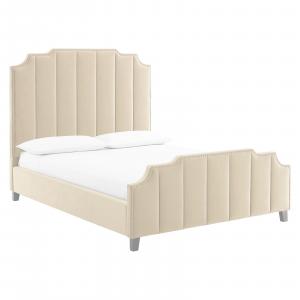 Lucille Queen and King Performance Velvet Platform Bed Frame