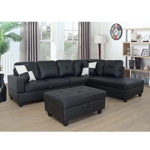 Russ Sectional with Ottoman in Brown Color