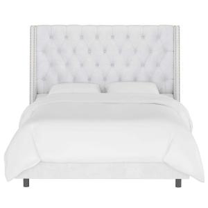Skyline Wingback Bed in White Color