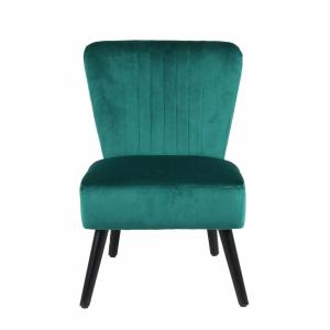 Neo Shell Velvet Accent Chair in Green Color