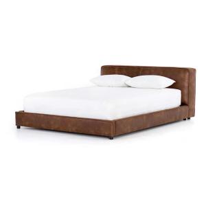 Chelsea Bed Frame in Brown PVC Leather