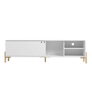 Bowery TV Stand White and Oak