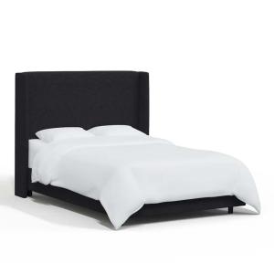 Goodrich Velvet Upholstered Bed Frame in Black Color