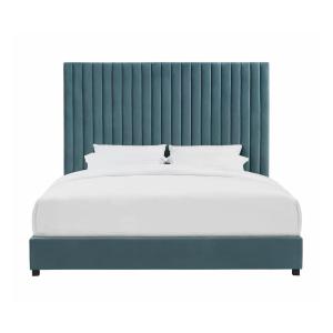 Abid Upholstered Bed Frame in Teal Color