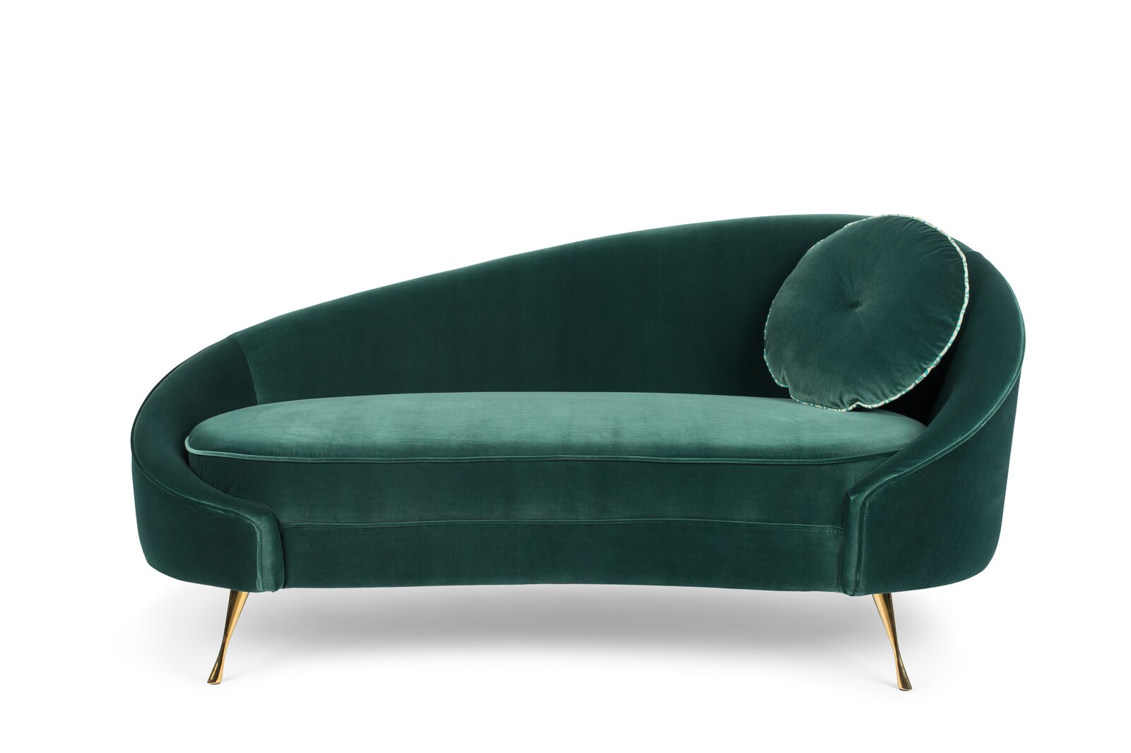 Recessed Arm Loveseat in Green