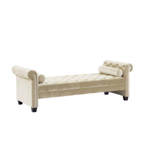 Britine Upholstered Settee Chaise Lounge in Ivory