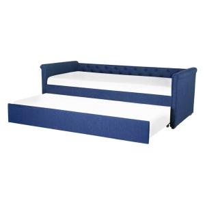 Pavelli Fabric Small Single Trundle Bed Blue