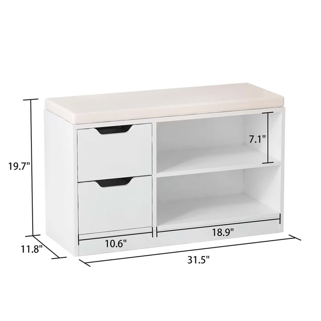 Tola White Shoe Storage Rack Bench from AED 399 AtoZ Furniture