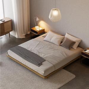 Japanese Style Premium Bed Frame in Beige Color