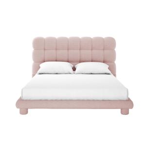 Aina Tufted Boucle Bed in Pink Color