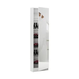 49.4 Inch Fluted Shoe Cabinet - 3 Door 5 Shelf Storage Organizer For Entryway Hallway