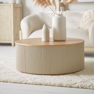 Round Fluted Storage Coffee Table