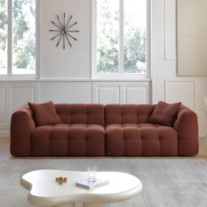 Cloud shaped Sofa in Boucle Fabric Sofa in Red Color
