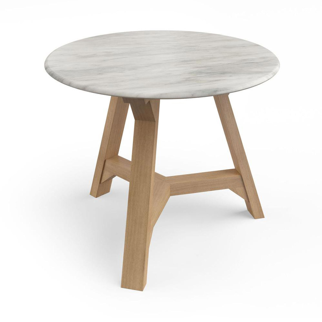 Kate Marble Top 3 Legs Coffee Table Oak in Oak