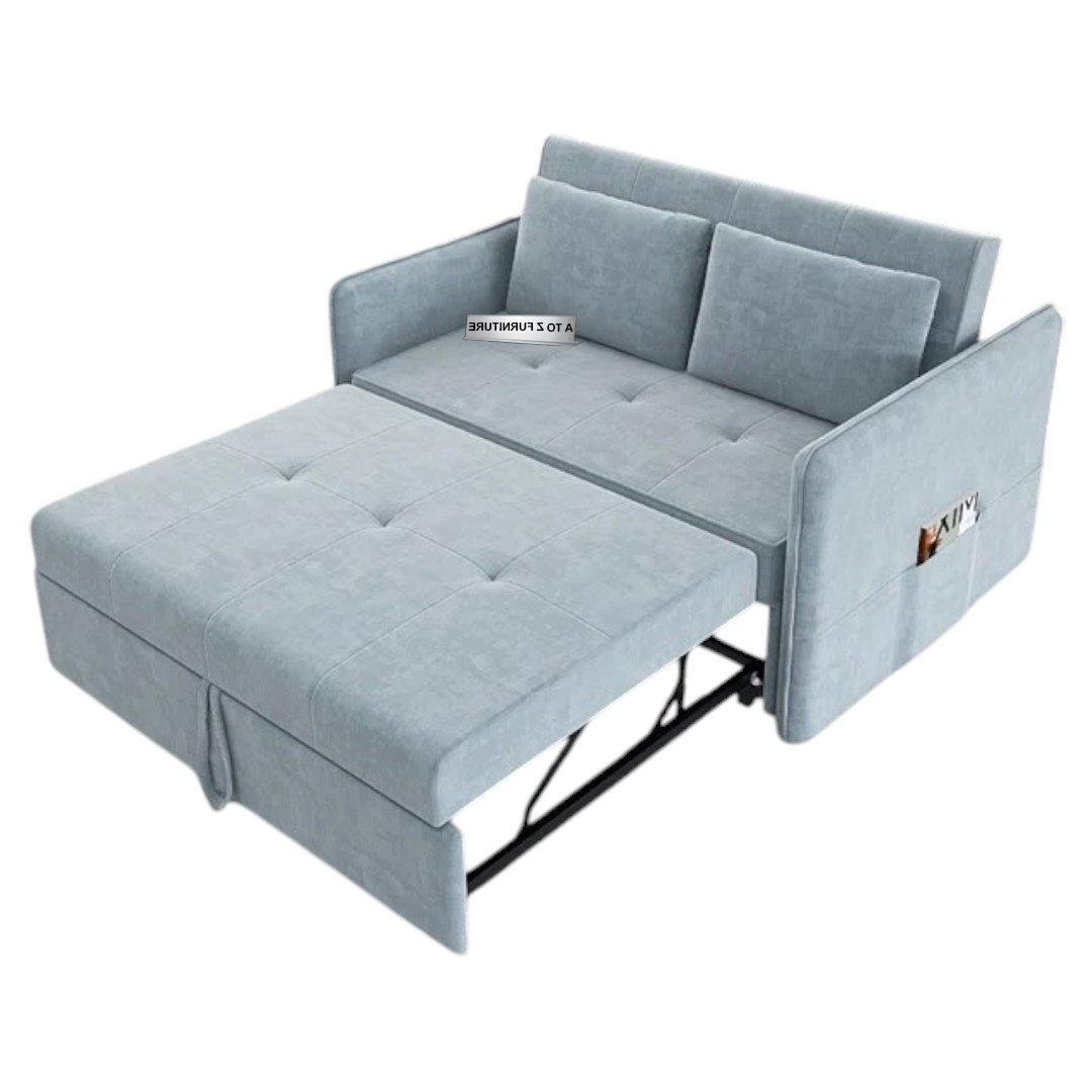 Charlotte Dream Sofa Bed in Fabric in Grey in Grey