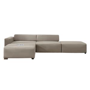 Walberg Modular 4 Piece Faux Leather Sectional Sofa in Beige