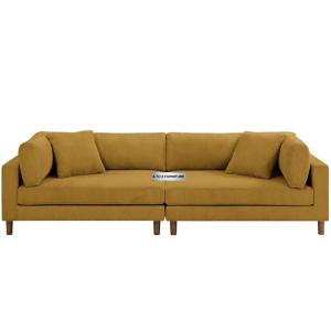 Assel Corduroy Modular Sofa 84H x 296W x 116cm in Yellow